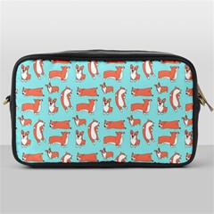 Corgis On Teal Toiletries Bag (one Side) by Wav3s