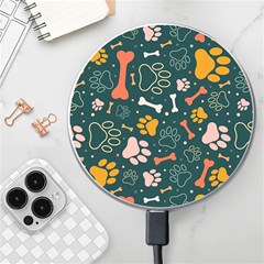 Dog Paw Colorful Fabrics Digitally Wireless Fast Charger(white) by Wav3s