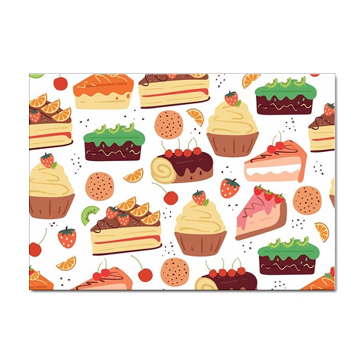 Seamless Pattern Hand Drawing Cartoon Dessert And Cake Sticker A4 (100 pack)