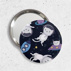 Space Cat Illustration Pattern Astronaut 2 25  Handbag Mirrors by Wav3s