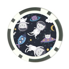 Space Cat Illustration Pattern Astronaut Poker Chip Card Guard by Wav3s