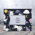 Space Cat Illustration Pattern Astronaut White Tabletop Photo Frame 4 x6  Front