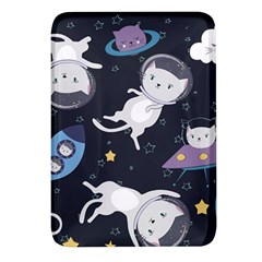 Space Cat Illustration Pattern Astronaut Rectangular Glass Fridge Magnet (4 Pack) by Wav3s