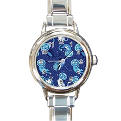 Cat Spacesuit Space Suit Astronaut Pattern Round Italian Charm Watch by Wav3s