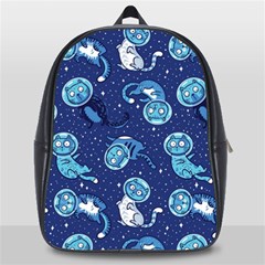 Cat Spacesuit Space Suit Astronaut Pattern School Bag (large) by Wav3s