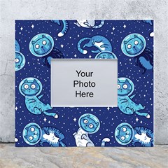 Cat Spacesuit Space Suit Astronaut Pattern White Wall Photo Frame 5  X 7  by Wav3s