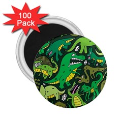 Dino Kawaii 2 25  Magnets (100 Pack)  by Wav3s