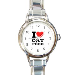 I Love Cat Food Round Italian Charm Watch by ilovewhateva