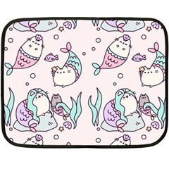 Cartoon Cat Cute Animal Design Drawing Illustration Kawaii Two Sides Fleece Blanket (mini) by Grandong