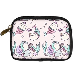 Cartoon Cat Cute Animal Design Drawing Illustration Kawaii Digital Camera Leather Case by Grandong