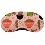 Doodle Yakisoba Seamless Pattern Background Cartoon Japanese Street Food Sleeping Mask Front