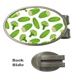 Vegetable Pattern With Composition Broccoli Money Clips (oval)  by Grandong