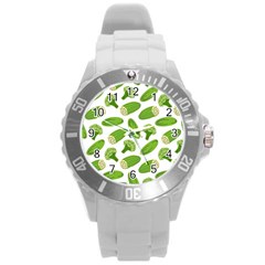 Vegetable Pattern With Composition Broccoli Round Plastic Sport Watch (l) by Grandong