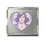 Futuristic woman Mega Link Heart Italian Charm (18mm) Front