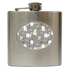 Cute Cat Pattern Cartoon Hip Flask (6 Oz) by Cowasu