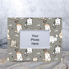 Cute Cat Pattern Cartoon White Tabletop Photo Frame 4 x6  by Cowasu