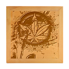 Cannabis Psychedelic Wood Photo Frame Cube by Cowasu