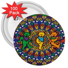 Grateful Dead Pattern 3  Buttons (100 Pack)  by Cowasu