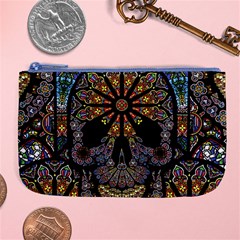 Skull Death Mosaic Artwork Stained Glass Large Coin Purse by Cowasu