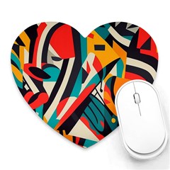 Colorful Abstract Heart Mousepad by Jack14