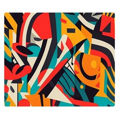 Colorful Abstract Two Sides Premium Plush Fleece Blanket (small) by Jack14