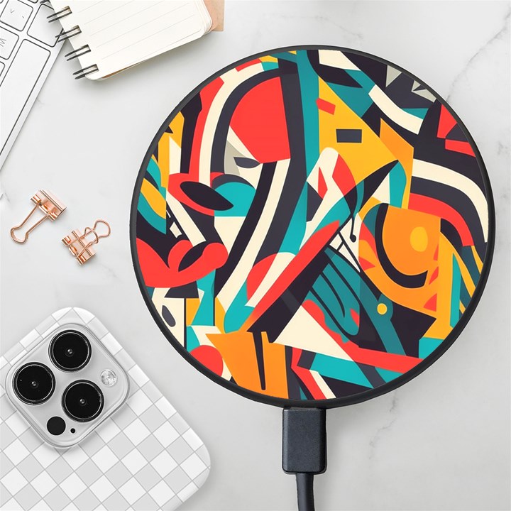 Colorful Abstract Wireless Fast Charger(Black)