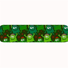 Green Monster Cartoon Seamless Tile Abstract Large Bar Mat by Bangk1t