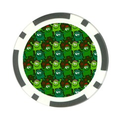 Green Monster Cartoon Seamless Tile Abstract Poker Chip Card Guard (10 Pack) by Bangk1t