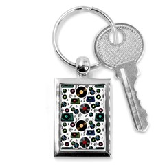 Records Vinyl Seamless Background Key Chain (rectangle) by Bangk1t