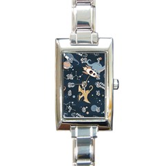 Space Theme Art Pattern Design Wallpaper Rectangle Italian Charm Watch by Ndabl3x