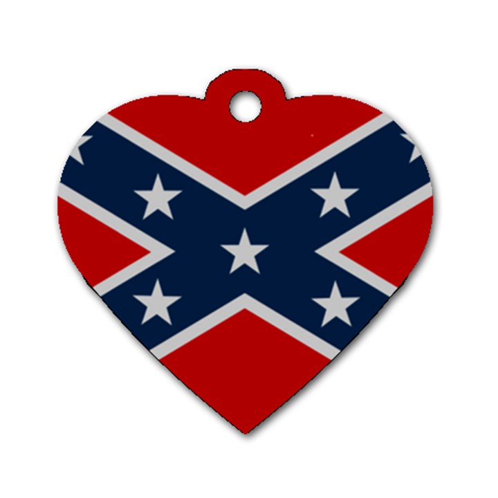 Rebel flag  Dog Tag Heart (Two Sides)