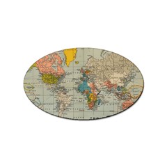 Vintage World Map Sticker Oval (100 Pack) by Cowasu