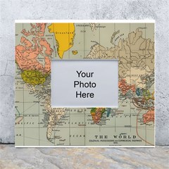 Vintage World Map White Wall Photo Frame 5  X 7  by Cowasu