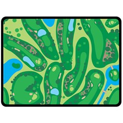 Golf Course Par Golf Course Green Two Sides Fleece Blanket (large) by Cowasu