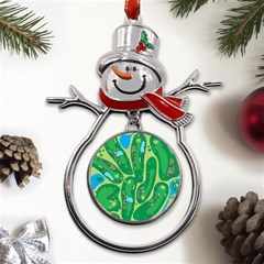 Golf Course Par Golf Course Green Metal Snowman Ornament by Cowasu