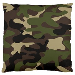 Texture Military Camouflage Repeats Seamless Army Green Hunting Large Cushion Case (one Side) by Cowasu