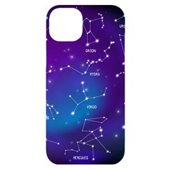 Realistic Night Sky With Constellations Iphone 14 Plus Black Uv Print Case by Cowasu