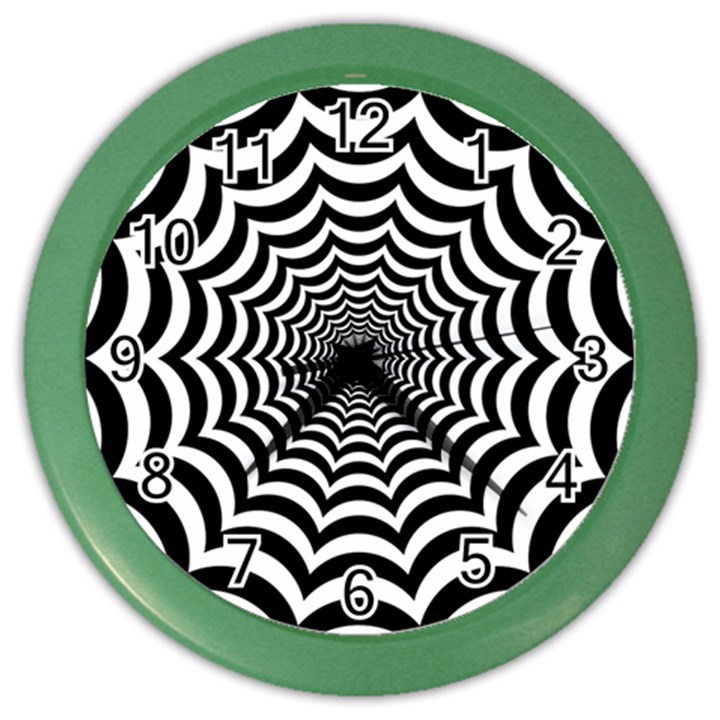 Spider Web Hypnotic Color Wall Clock