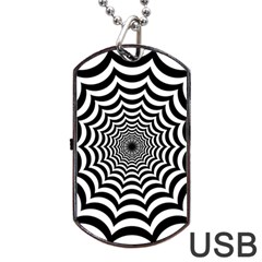 Spider Web Hypnotic Dog Tag Usb Flash (two Sides) by Amaryn4rt