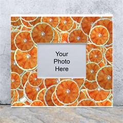 Oranges Background Texture Pattern White Wall Photo Frame 5  X 7  by Simbadda