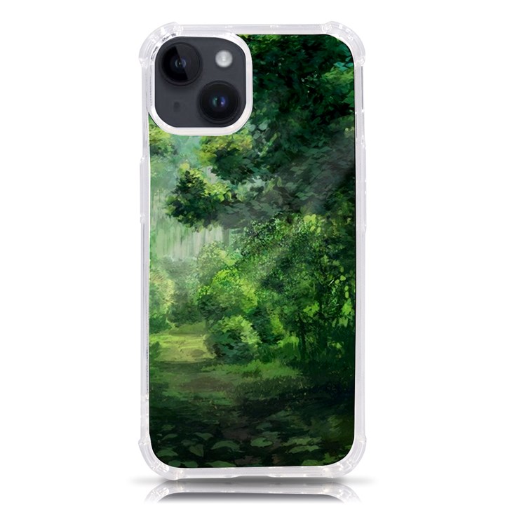 Anime Green Forest Jungle Nature Landscape iPhone 14 TPU UV Print Case