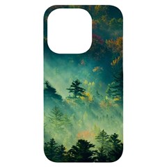 Green Tree Forest Jungle Nature Landscape Iphone 14 Pro Black Uv Print Case by Ravend