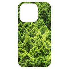 Green Pine Forest Iphone 14 Pro Black Uv Print Case by Ravend