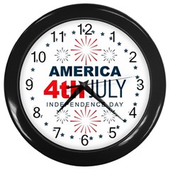 Independence Day Usa Wall Clock (black) by Ravend