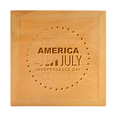 Independence Day Usa Wood Photo Frame Cube by Ravend