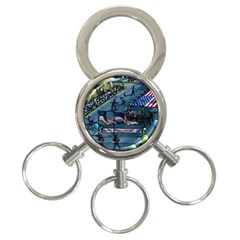 July 4th Parade Independence Day 3-ring Key Chain by Ravend