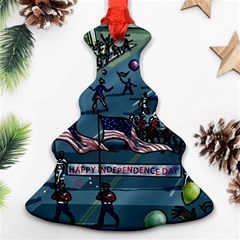 July 4th Parade Independence Day Christmas Tree Ornament (two Sides) by Ravend