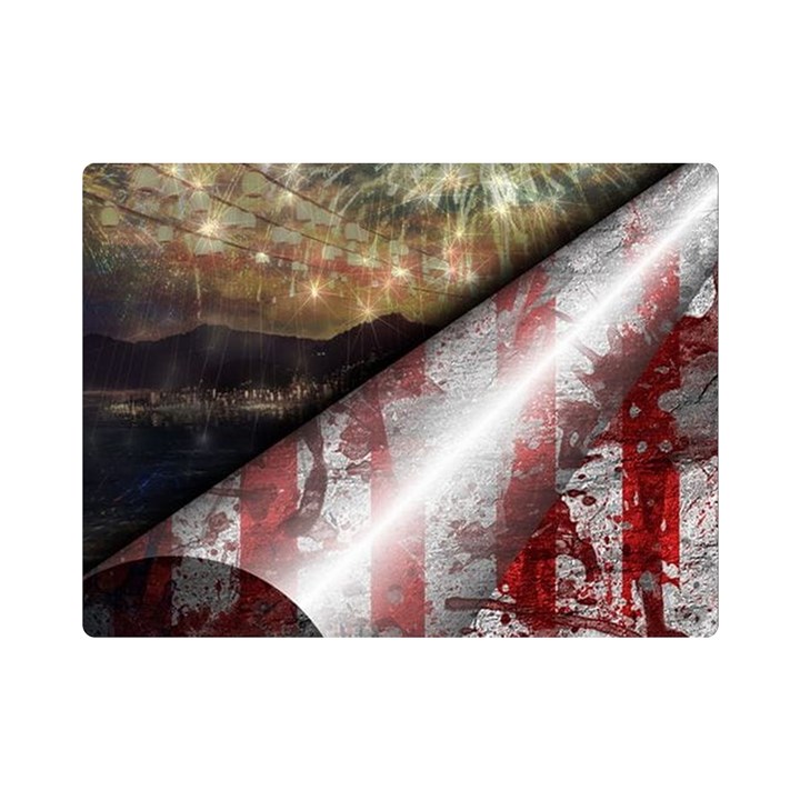 Independence Day Background Abstract Grunge American Flag Premium Plush Fleece Blanket (Mini)