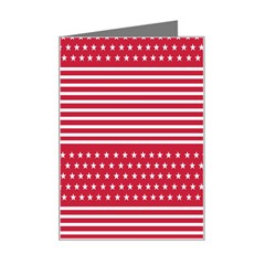 American Flag Patriot Red White Mini Greeting Card by Celenk