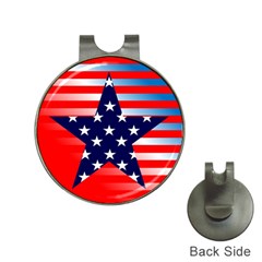 Patriotic American Usa Design Red Hat Clips With Golf Markers by Celenk